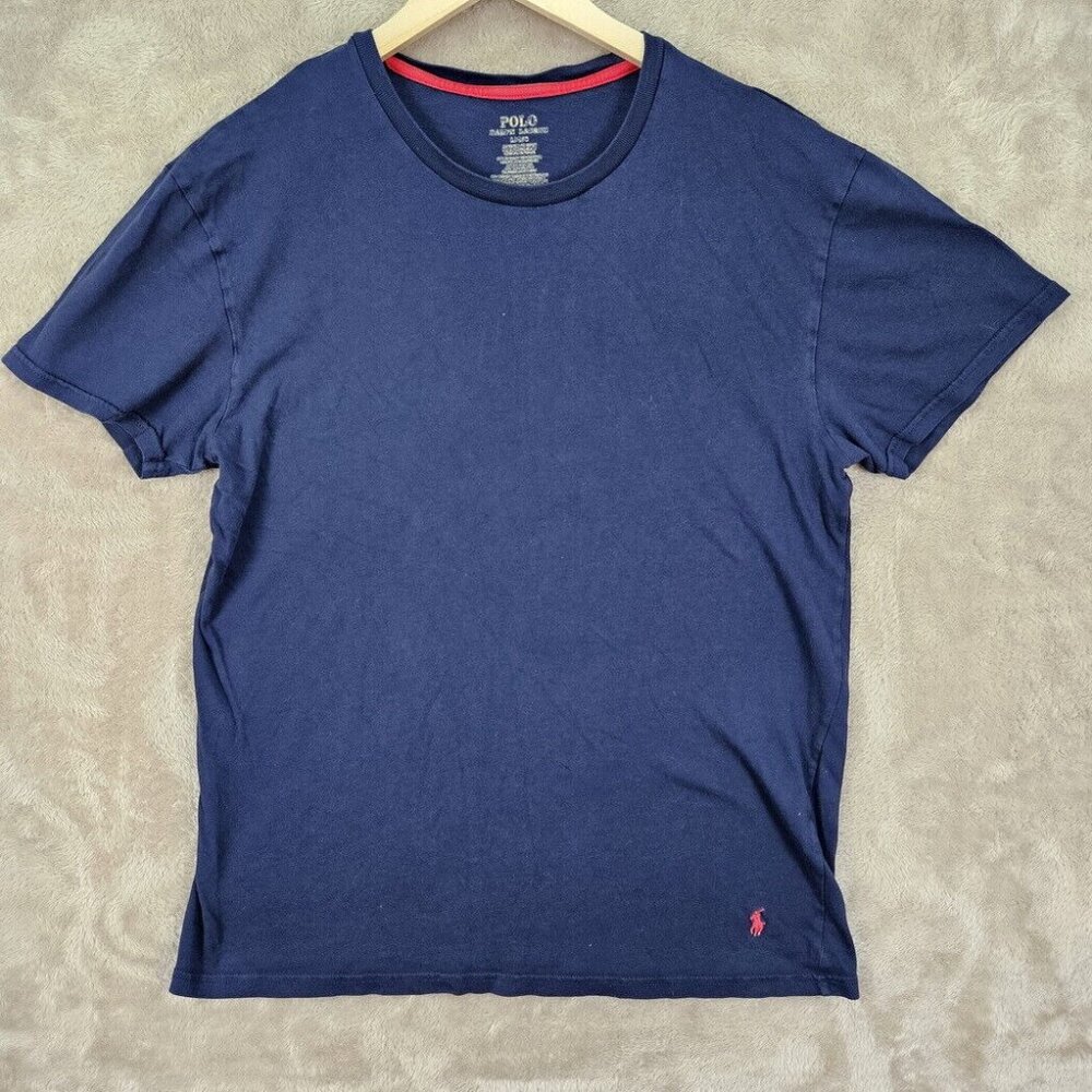 Polo Ralph Lauren T-Shirt Men's Size L Red Pony Logo Short Sleeve Blue - Picture 1 of 10